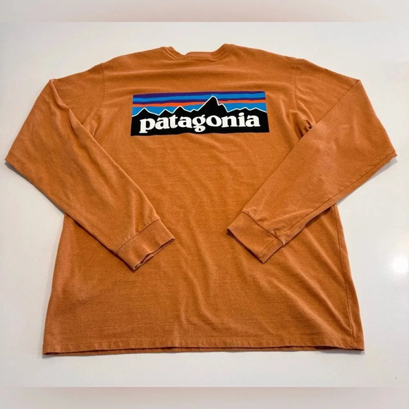 Patagonia Other - Patagonia Unisex Graphic Tee Shirt Orange Long Sleeve Size Medium Outdoor Hiking